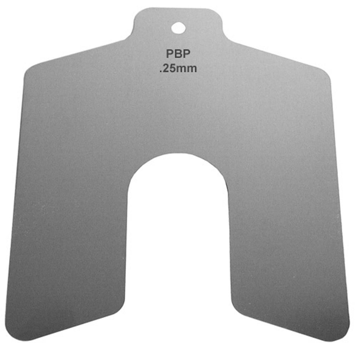 50mm x 50mm x 0.25mm Stainless Steel Slotted Shim, Pack of 10 H290501