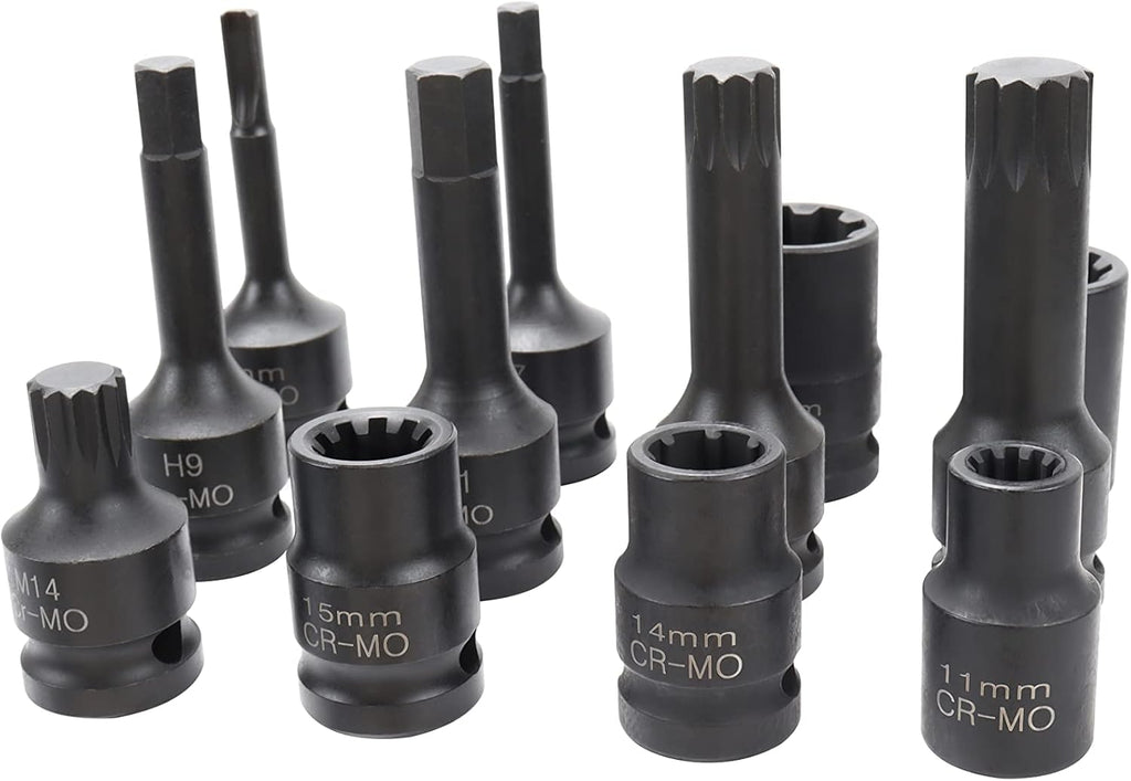 12 Pc Impact Brake Caliper Socket Set 1/2 Square Drive O578