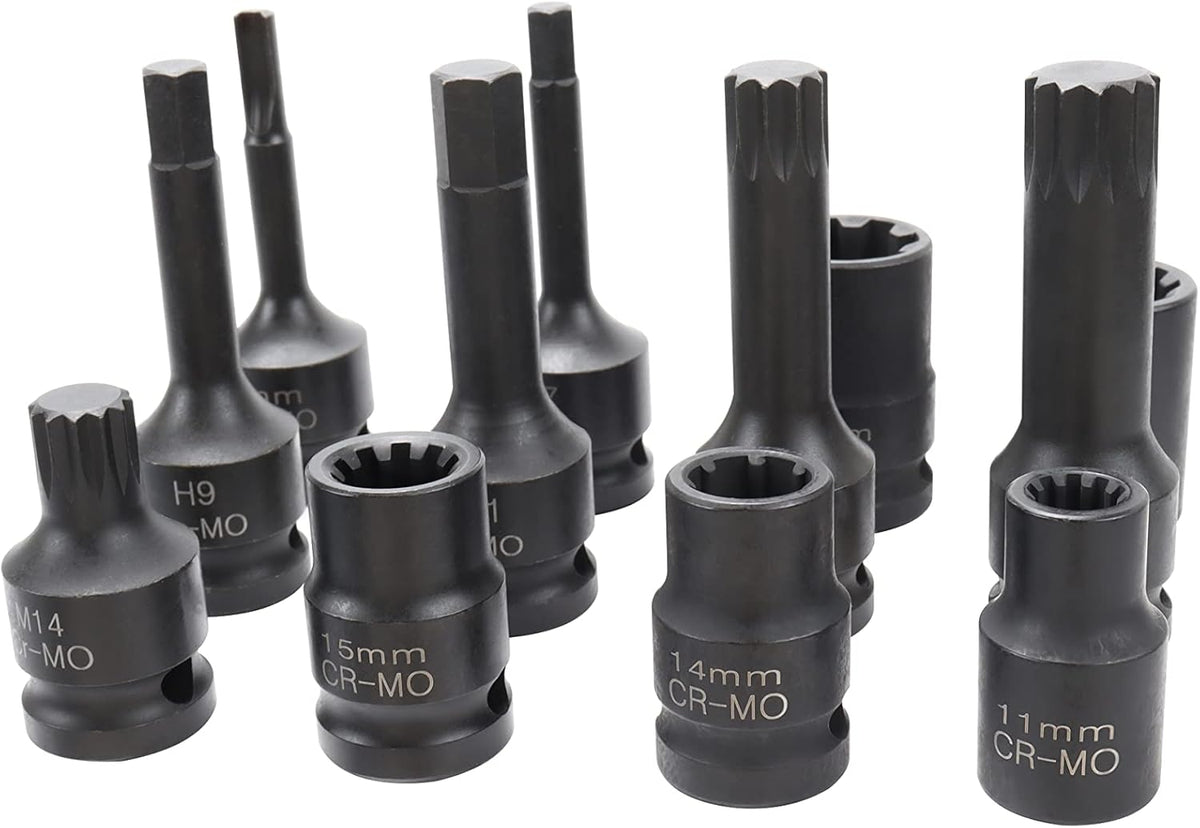 12 Pc Impact Brake Caliper Socket Set 1/2 Square Drive O578