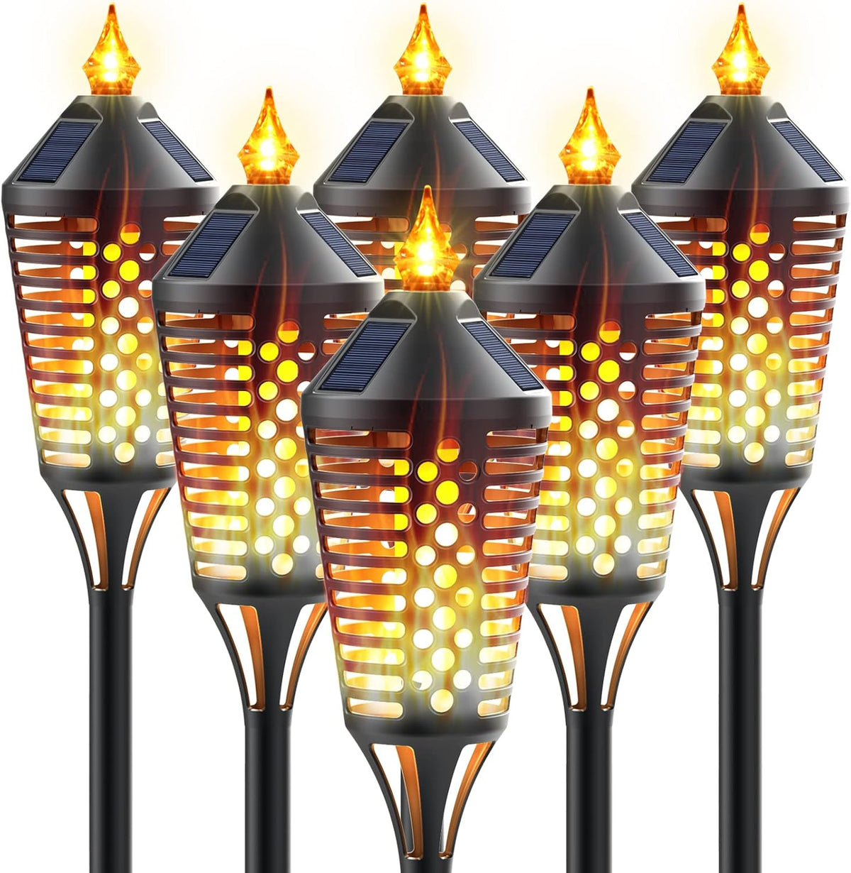 6 Pack Waterproof Outdoor Solar Torch Lights W9191