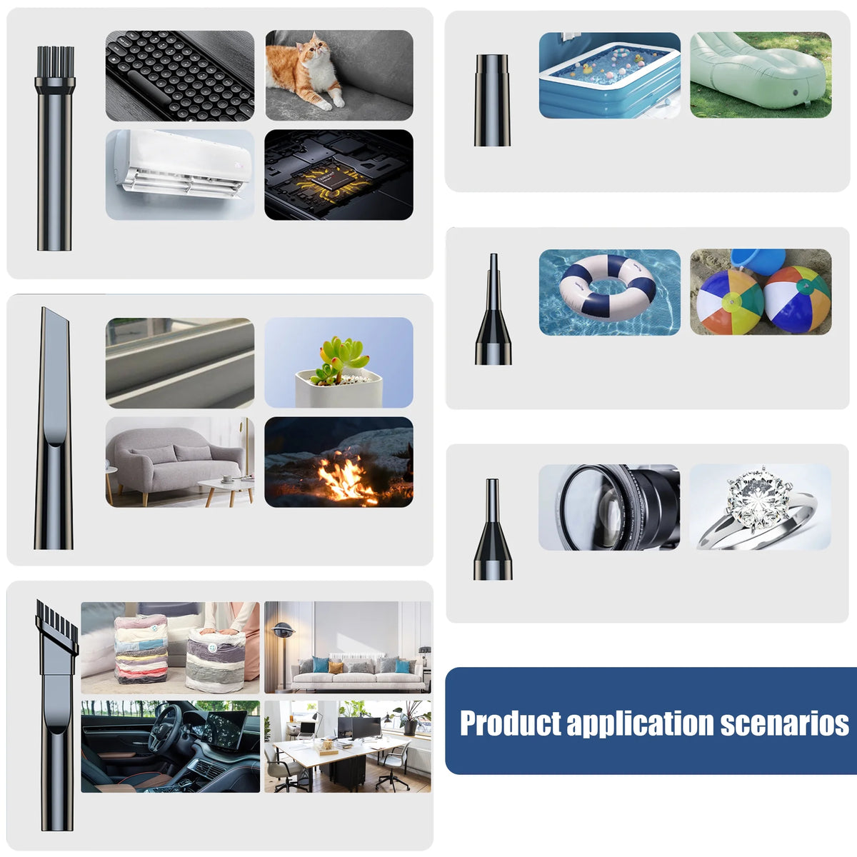 Handheld Electric Vacuum Cleaner with LED Light and Multi-Nozzles W182