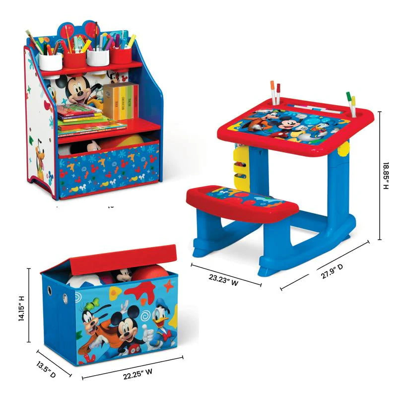 3-Piece Toddler Room-in-a-Box with Desk, Storage Station & Toy Box P3266