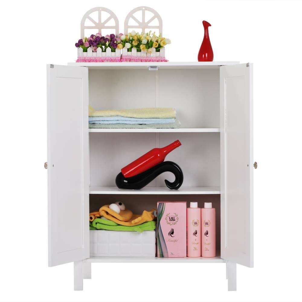White Free Standing Bathroom Floor Cabinet with Adjustable Shelf F37920