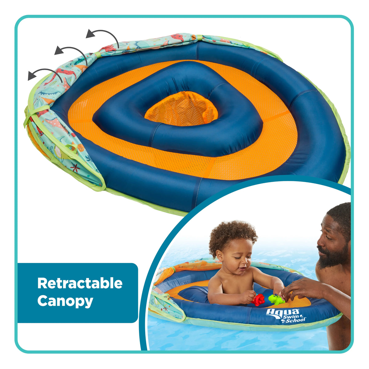 Blue Baby Pool Float Boat with 2 Toys I41911