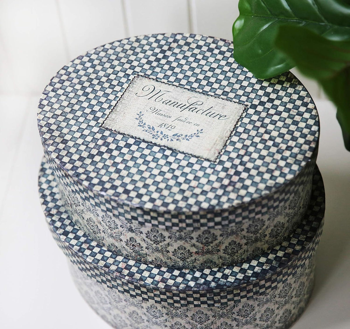 Decorative Storage Cardboard Box with Lid Set of 2 S82841