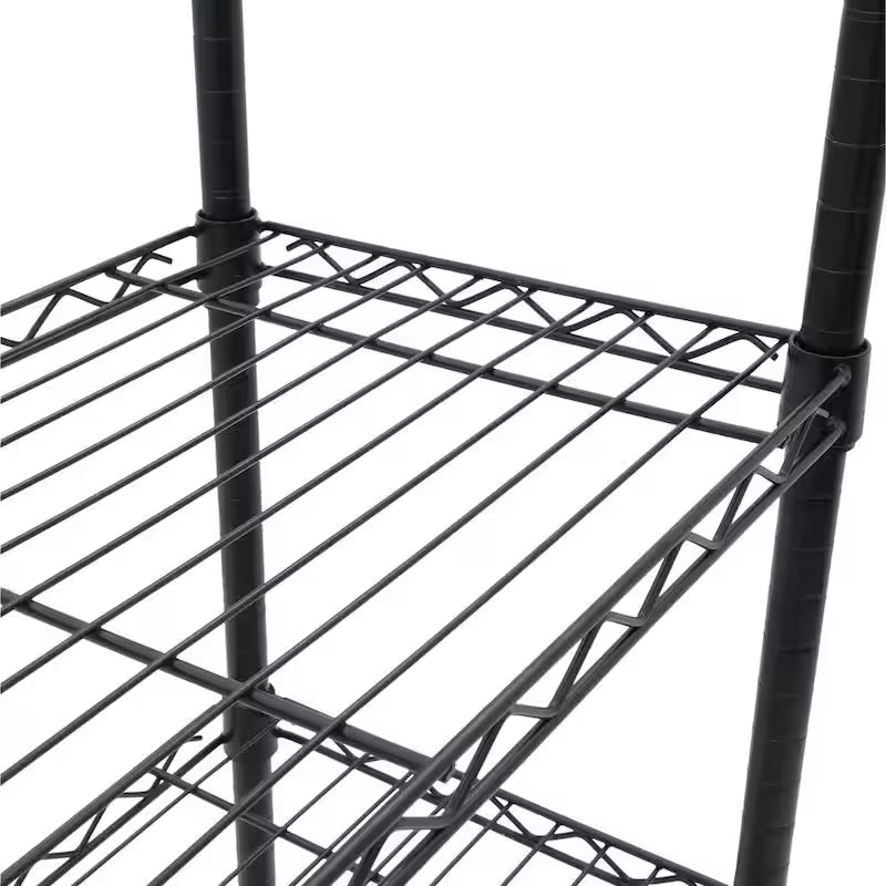 4-Tier Black Steel Wire Shelving Unit U522