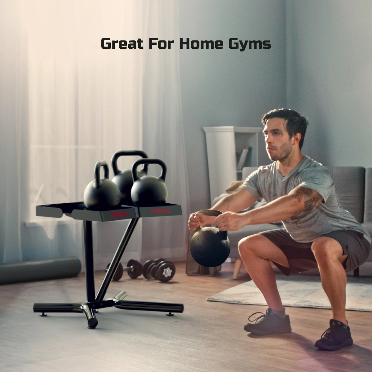 Dumbbell and Kettlebell Weight Rack Stand I9393