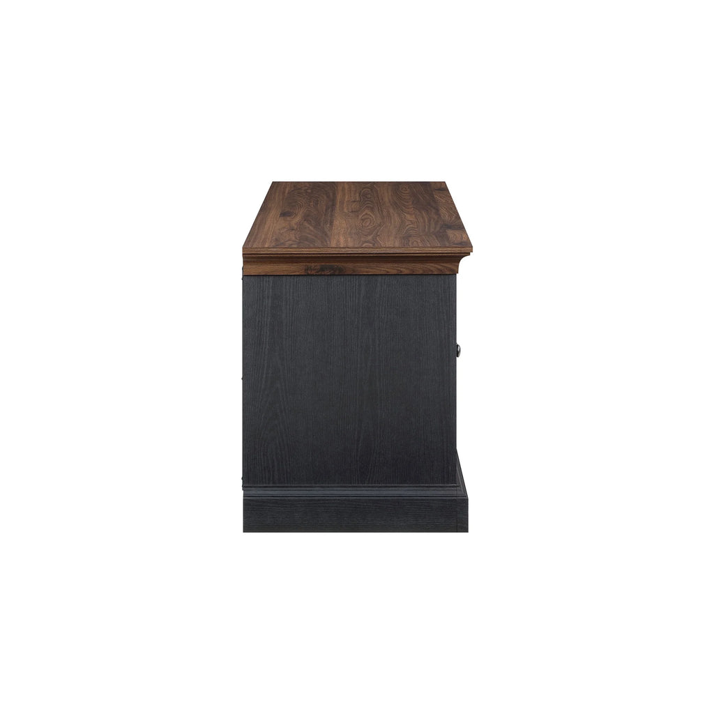 4-door TV Stand for TVs up to 85", White/Walnut Finish R39820