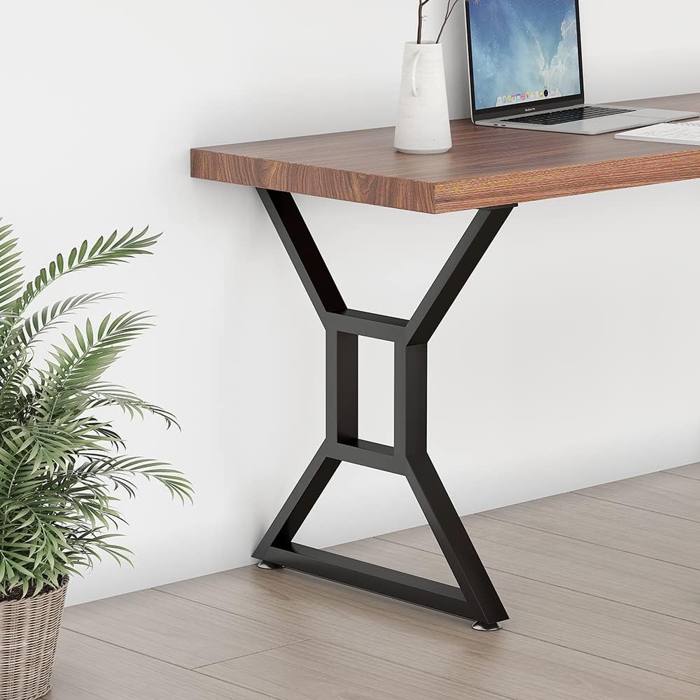 28-inch Metal Table Legs Set of 2 Black Cast Iron Heavy Duty B308915