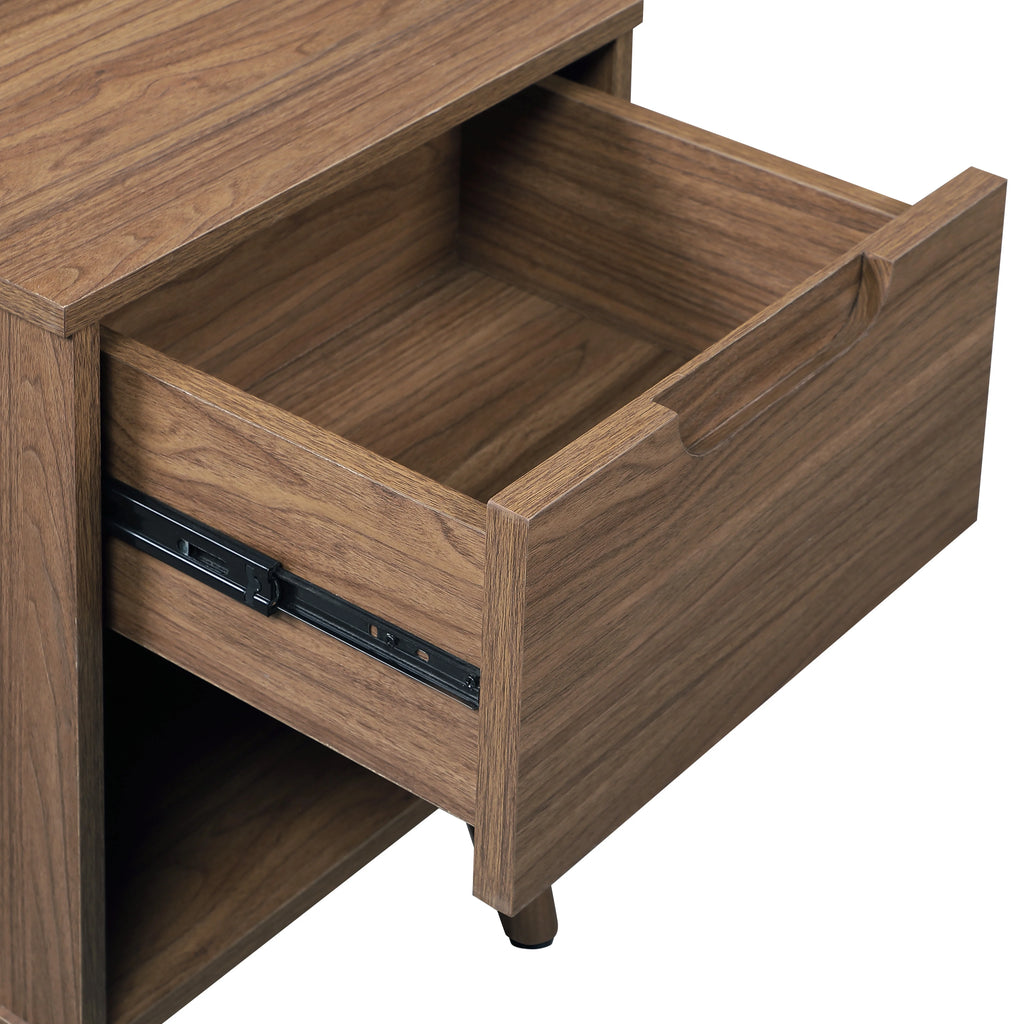1 Drawer Brown Walnut Nightstand Z1463