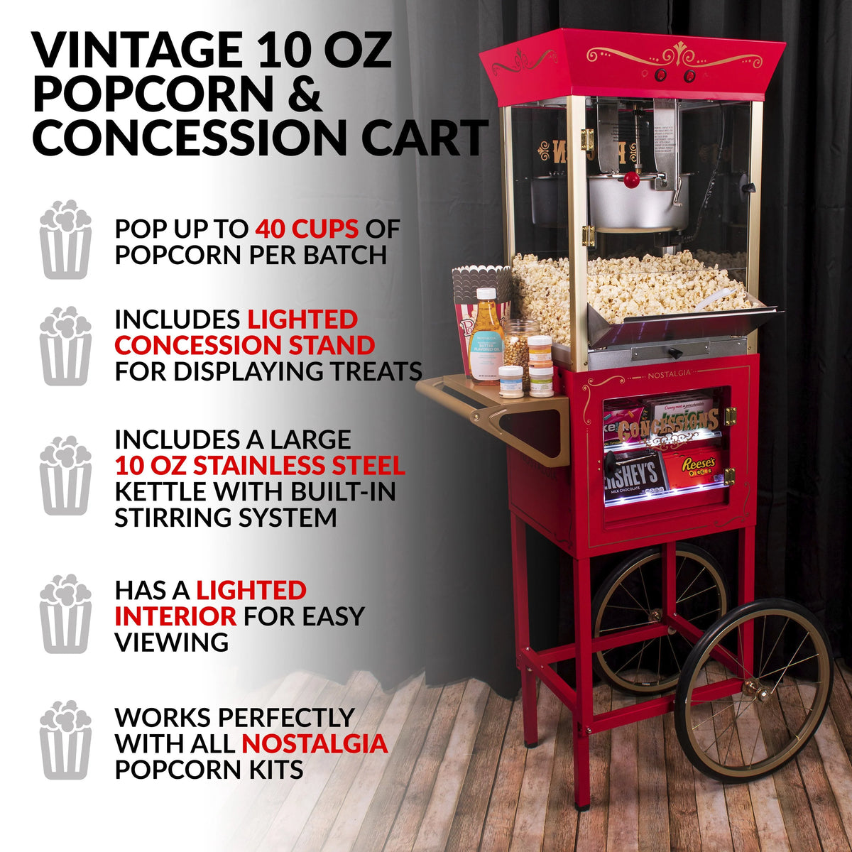 10-Ounce Popcorn & Concession Cart J29142
