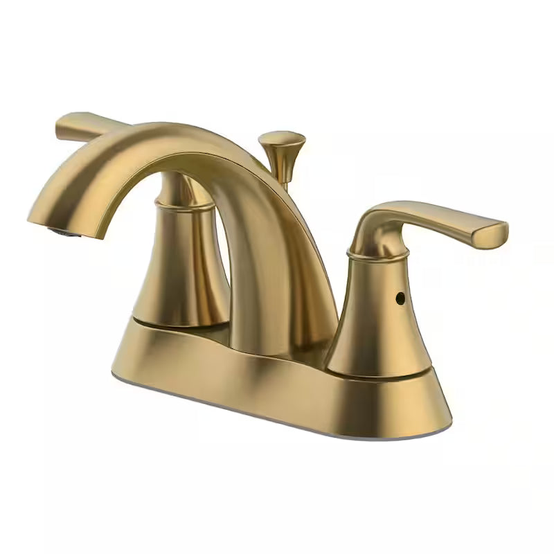 4 in. Centerset Double Handle High-Arc Bathroom Faucet Matte Gold B232293
