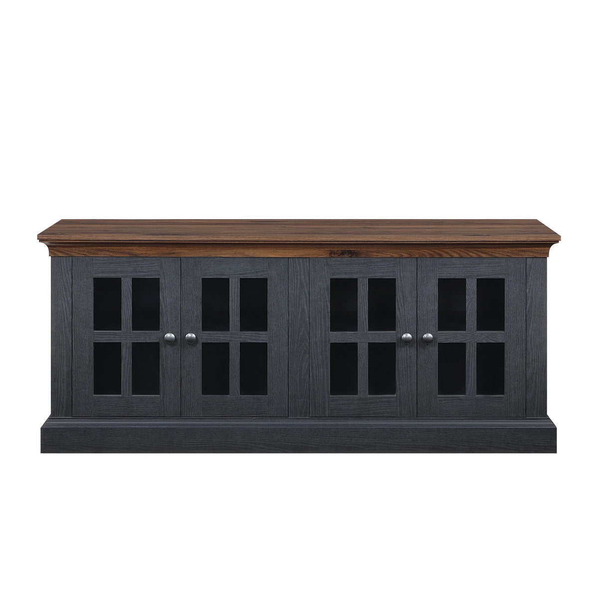4-door TV Stand for TVs up to 85", White/Walnut Finish R39820