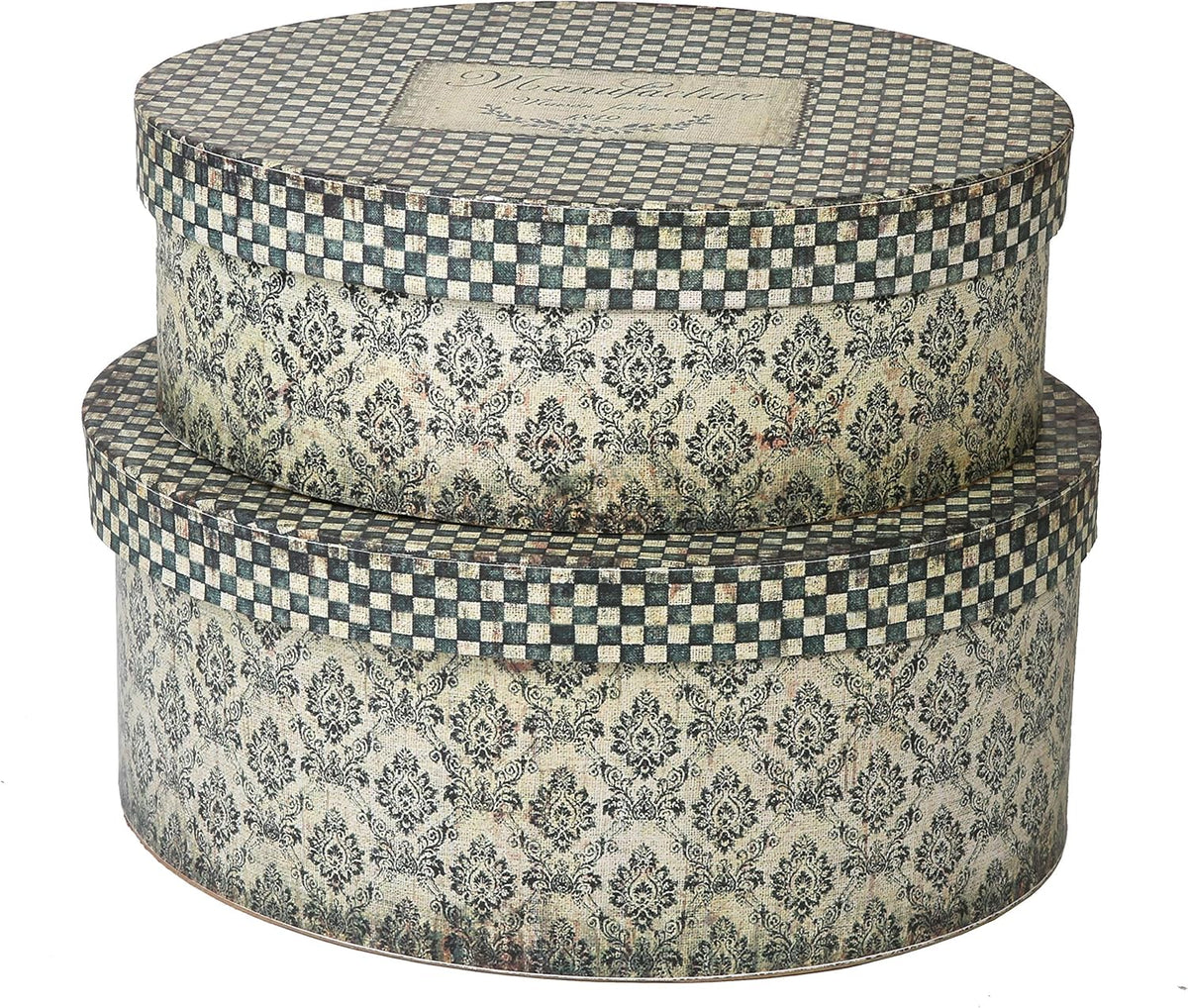 Decorative Storage Cardboard Box with Lid Set of 2 S82841