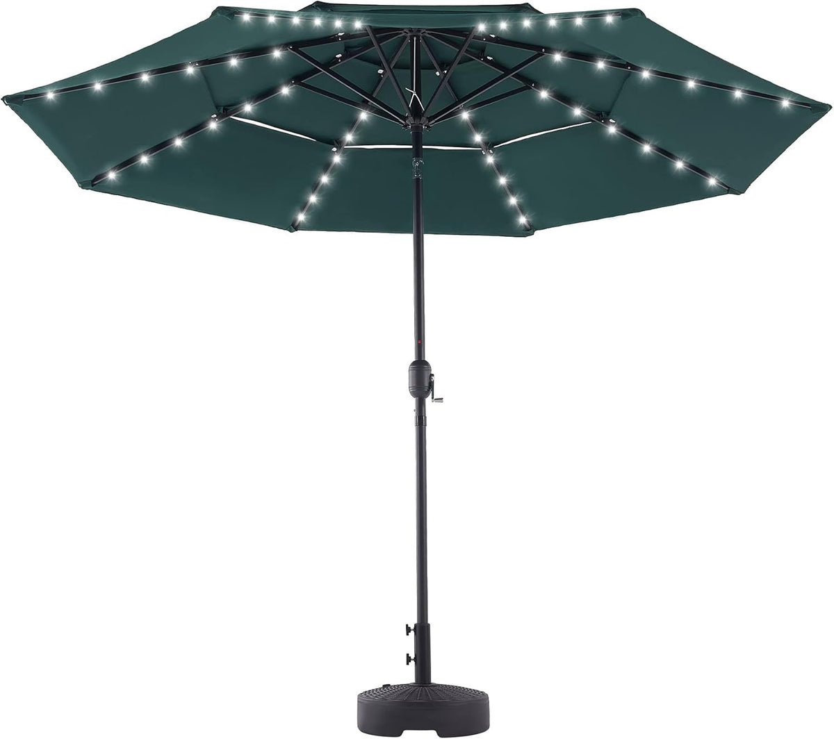 10' LED Solar Patio Umbrella with 30UPF Canopy C352419