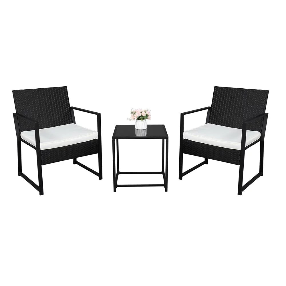 3-Piece Bistro Set with Rattan Chairs H139