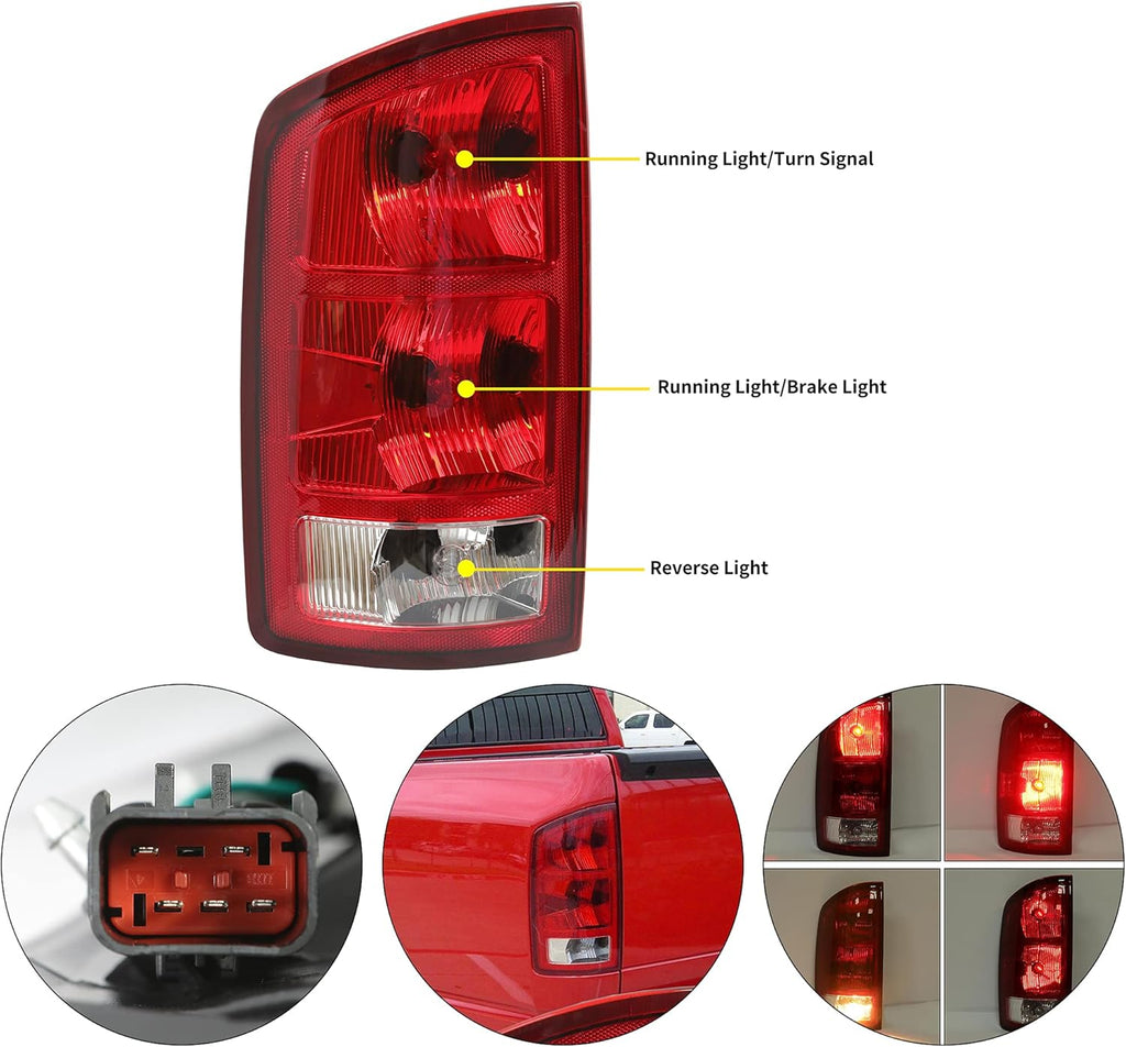 Dark Red Tail Light with Bulbs and Wiring Harness F6684