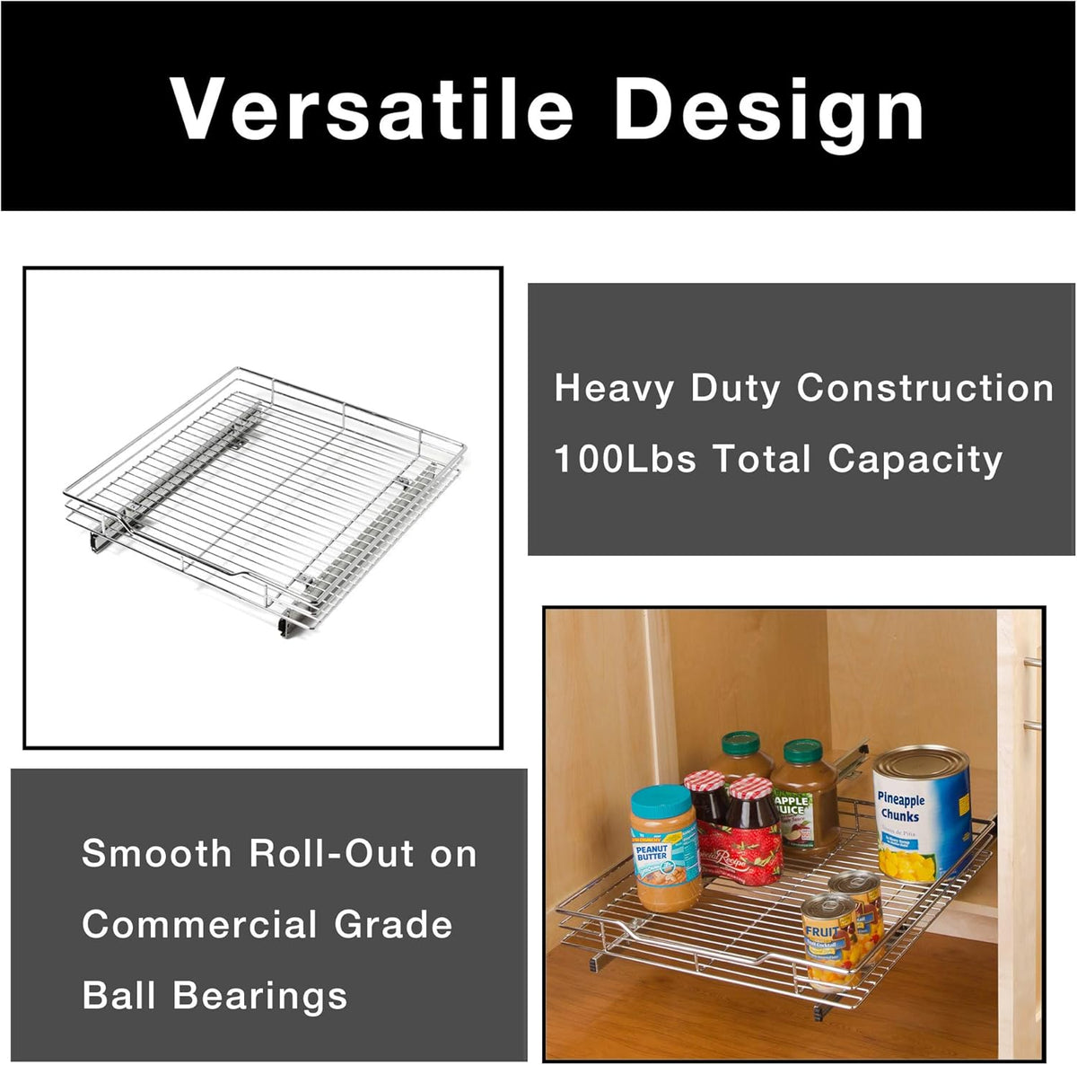 Extra Large Pull-Out Steel Metal Cabinet Organizer Q30470