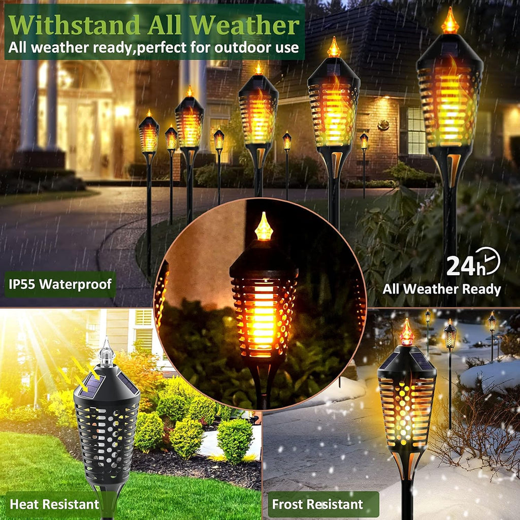 6 Pack Waterproof Outdoor Solar Torch Lights W9191