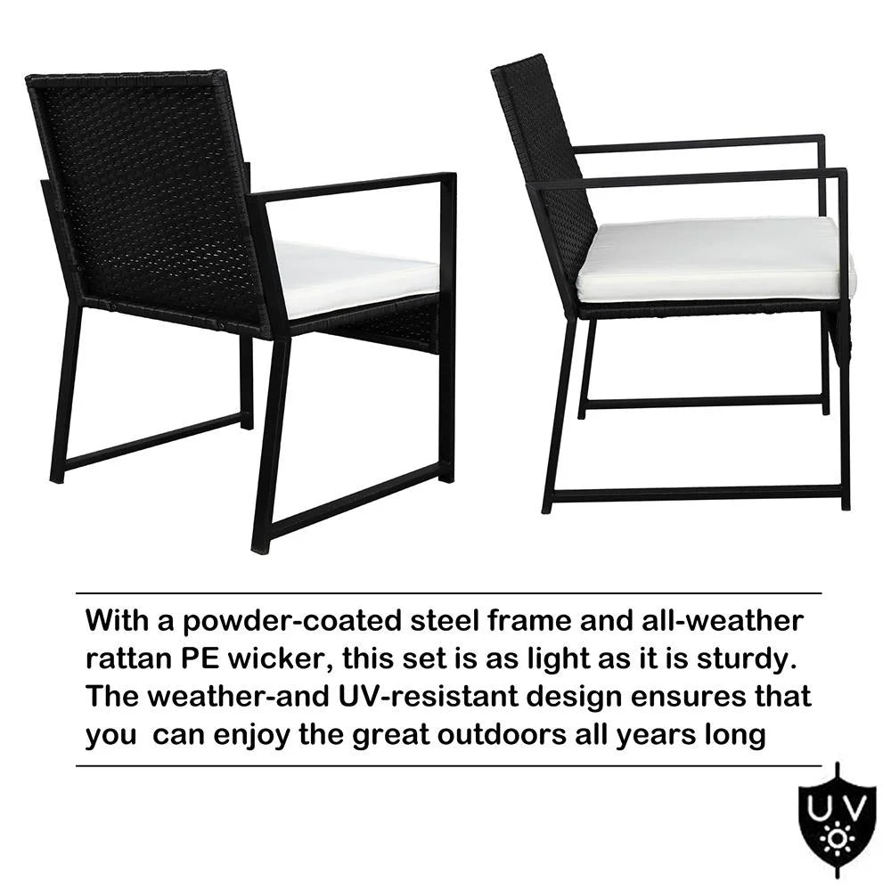 3-Piece Bistro Set with Rattan Chairs H139
