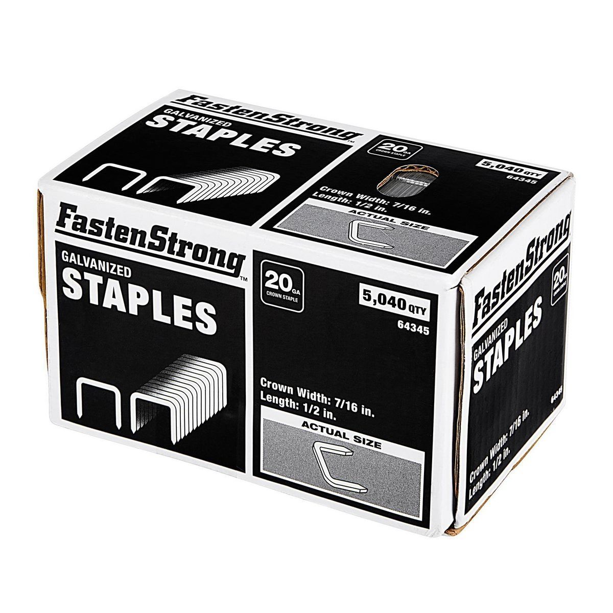 1/2 in. x 7/16 in. 20 GA Galvanized Staples, 5040 Piece L38818