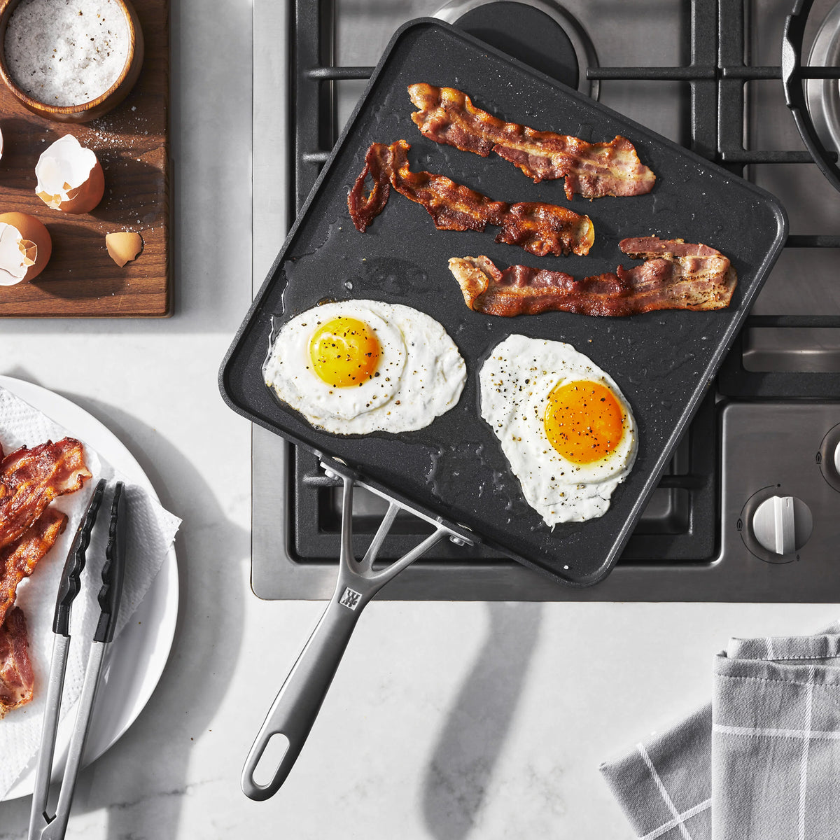 11 Aluminum Hard Anodized Non-Stick Square Griddle Pan V91056