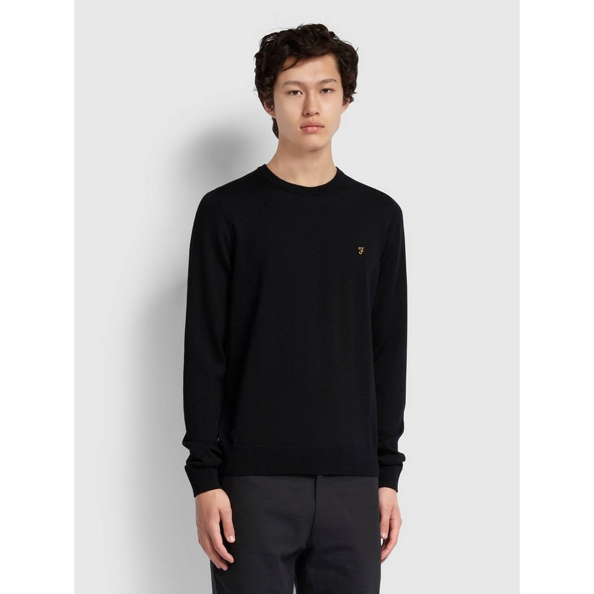Black Knitted Crew Neck Jumper M5418