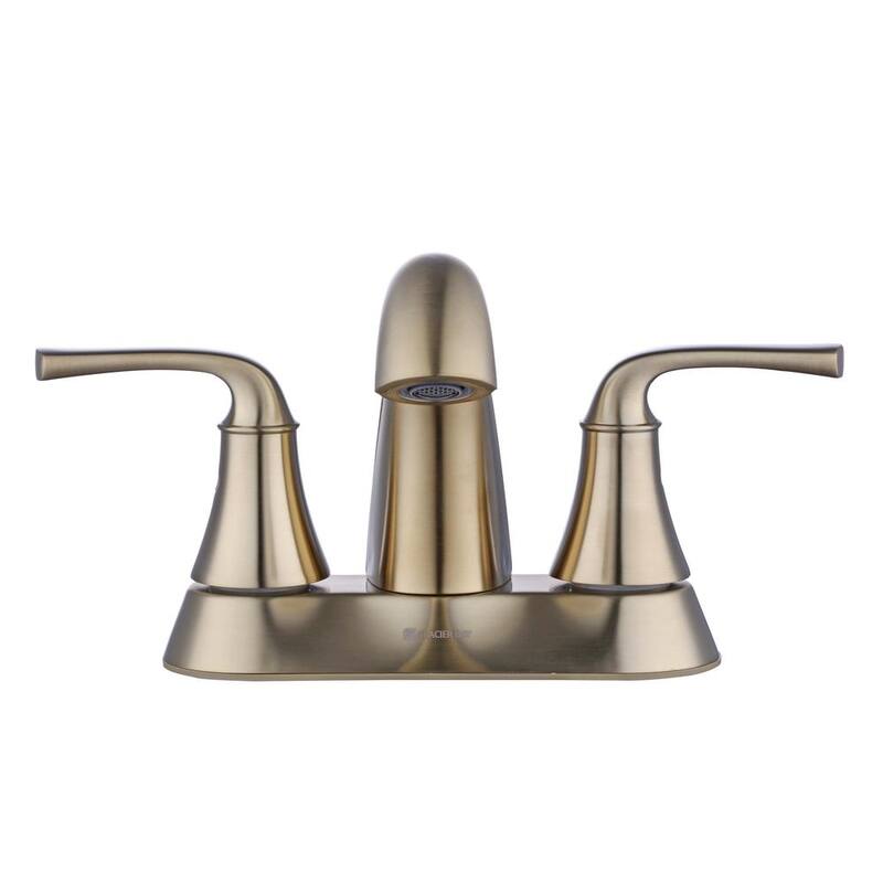4 in. Centerset Double Handle High-Arc Bathroom Faucet Matte Gold B232293