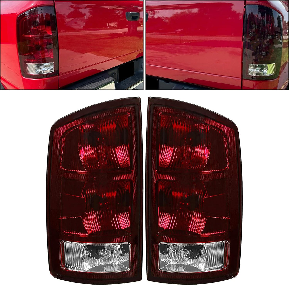 Dark Red Tail Light with Bulbs and Wiring Harness F6684
