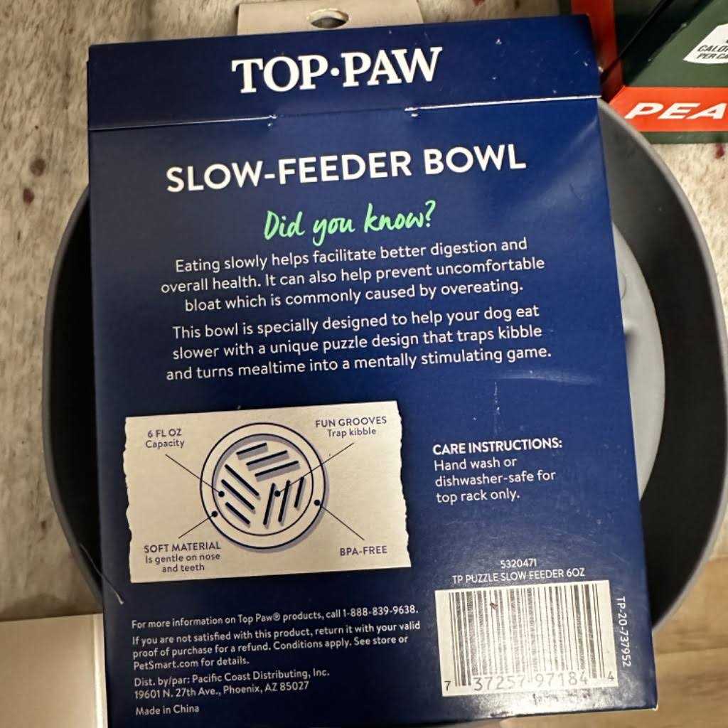 Grey Puzzle Slow-Feeder Dog Bowl C7795