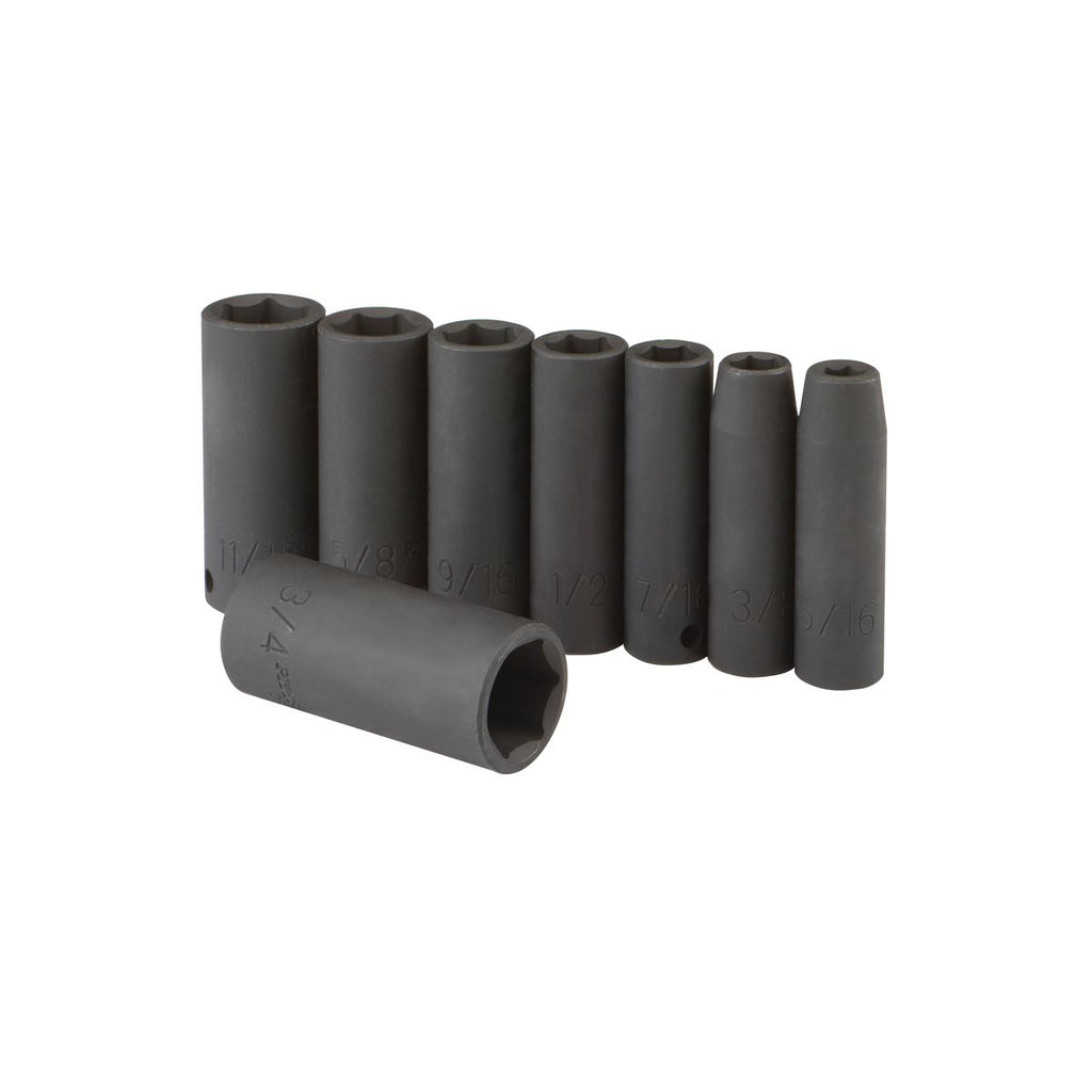 3/8 in. Drive SAE Impact Deep Socket Set, 8 Piece Z187