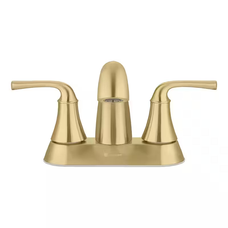 4 in. Centerset Double Handle High-Arc Bathroom Faucet Matte Gold B232293
