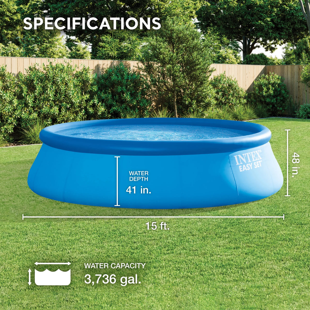 15' x 48 Inflatable Above Ground Swimming Pool with Ladder & Pump Z9265