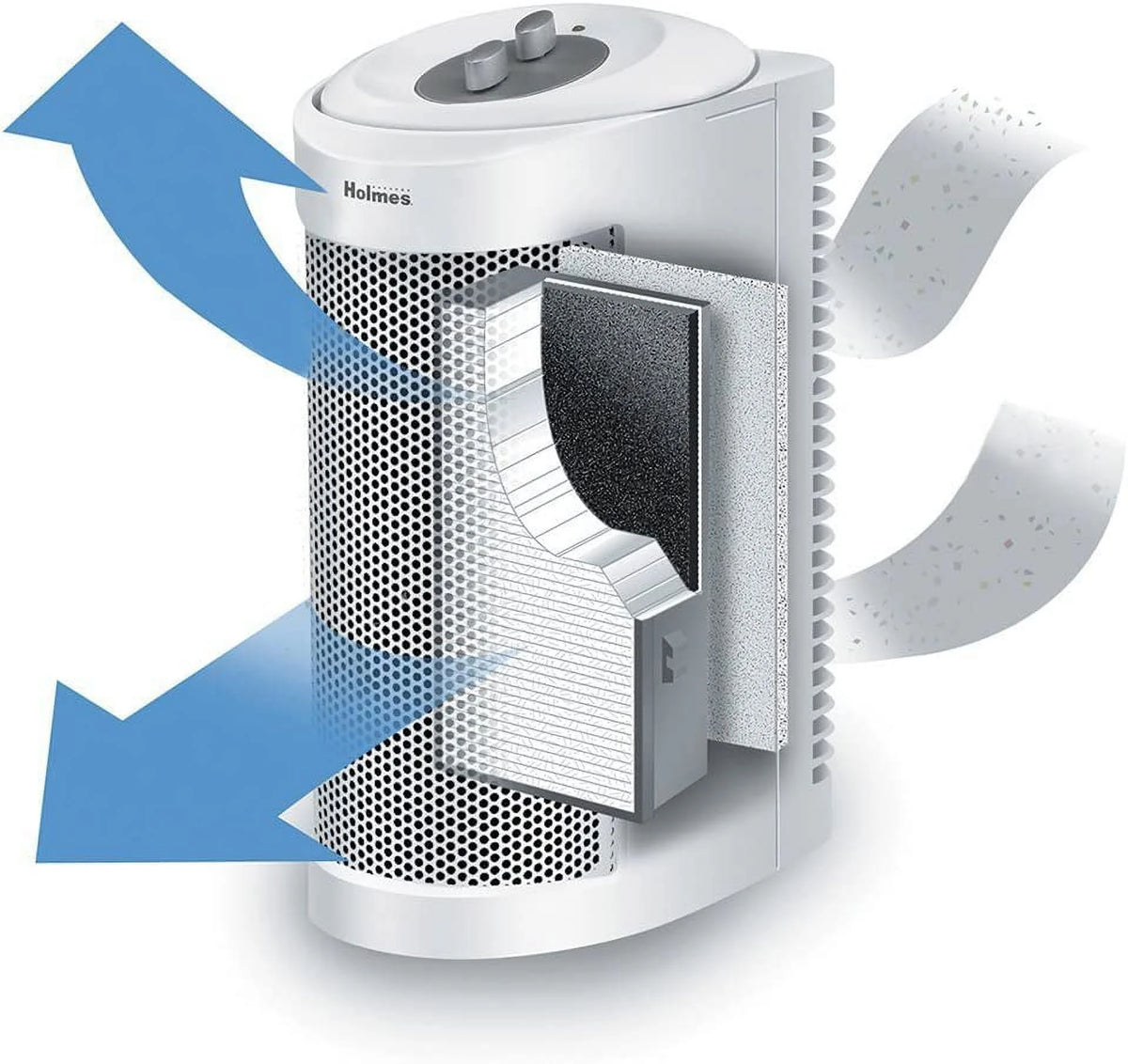 True HEPA Mini Tower Air Purifier with Ionizer White S309