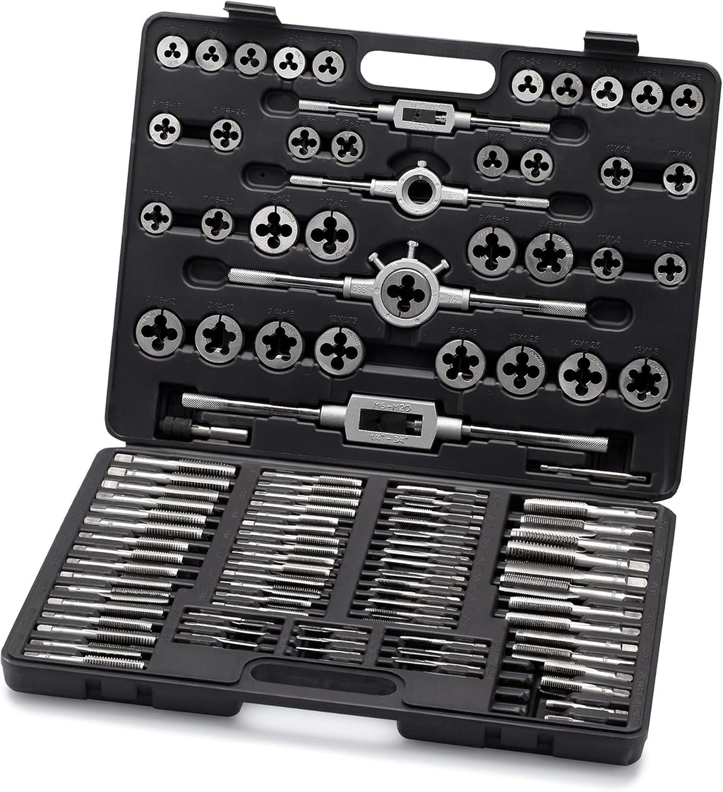 60 Piece Metric & SAE Tap & Die Tool Set with Storage Case Q756