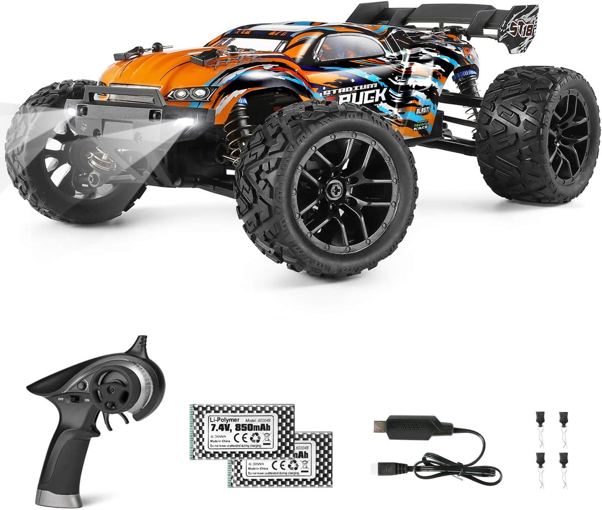 1:18 Scale 4WD Remote Control Truck with 2 Rechargeable Batteries R170