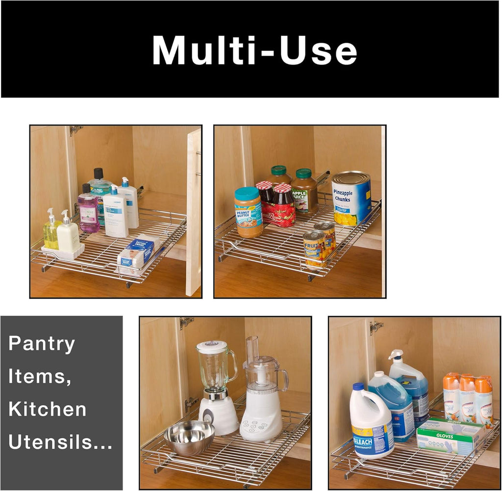 Extra Large Pull-Out Steel Metal Cabinet Organizer Q30470