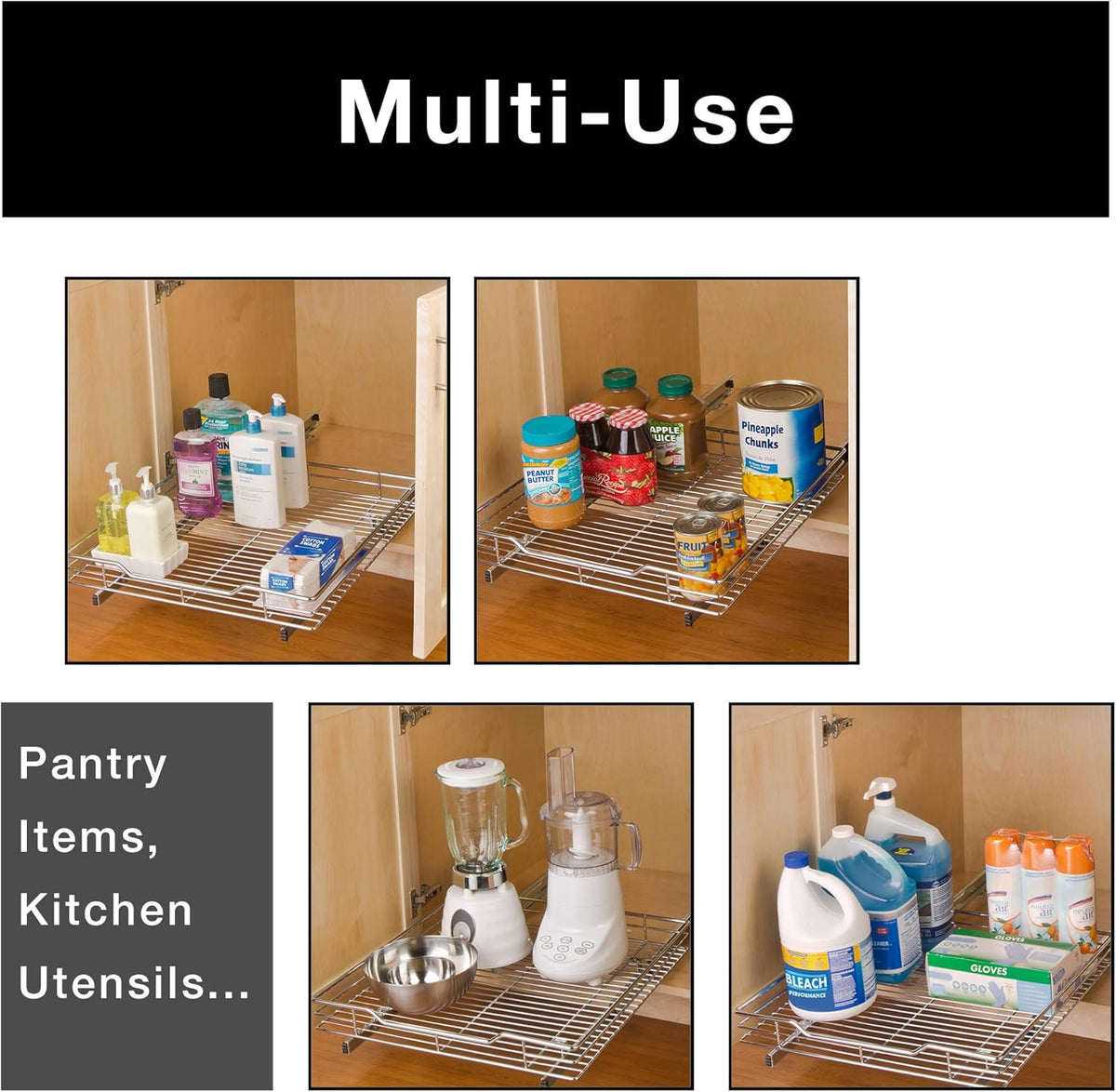 Extra Large Pull-Out Steel Metal Cabinet Organizer Q30470