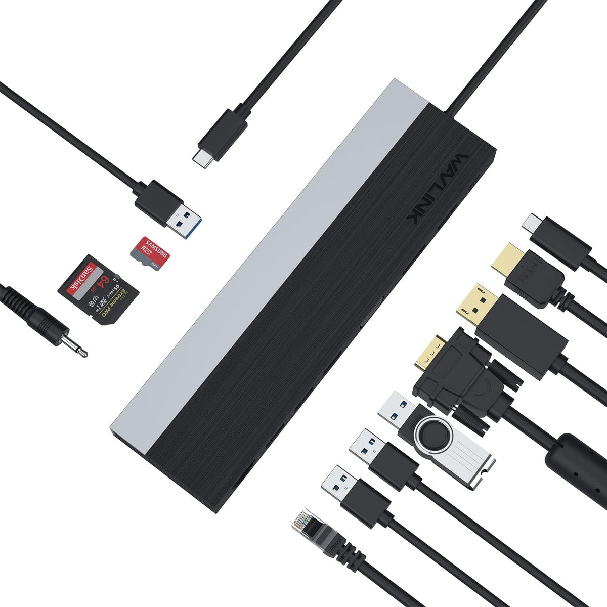 12-in-1 USB C Docking Station with HDMI VGA DisplayPort Ethernet G1509