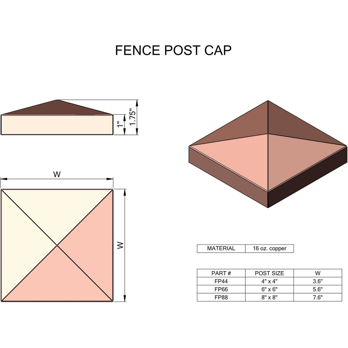 Stainless Steel Fence Post Cap N806726