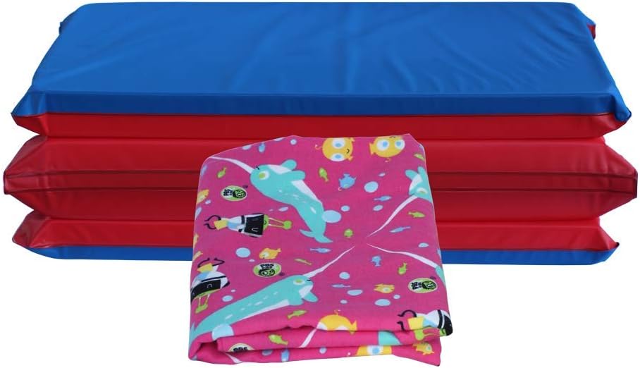 1.5 Inch Thick 4-Section Rest Mat Red Blue D734