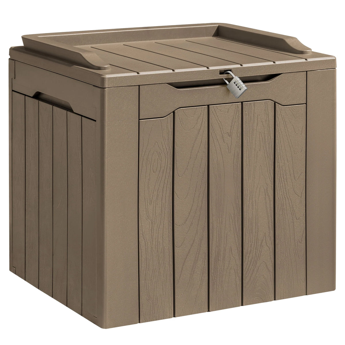 Black Resin Outdoor Deck Box with Seat K579432