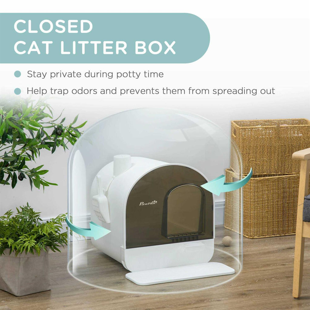 Covered Cat Litter Box with Tray X566784