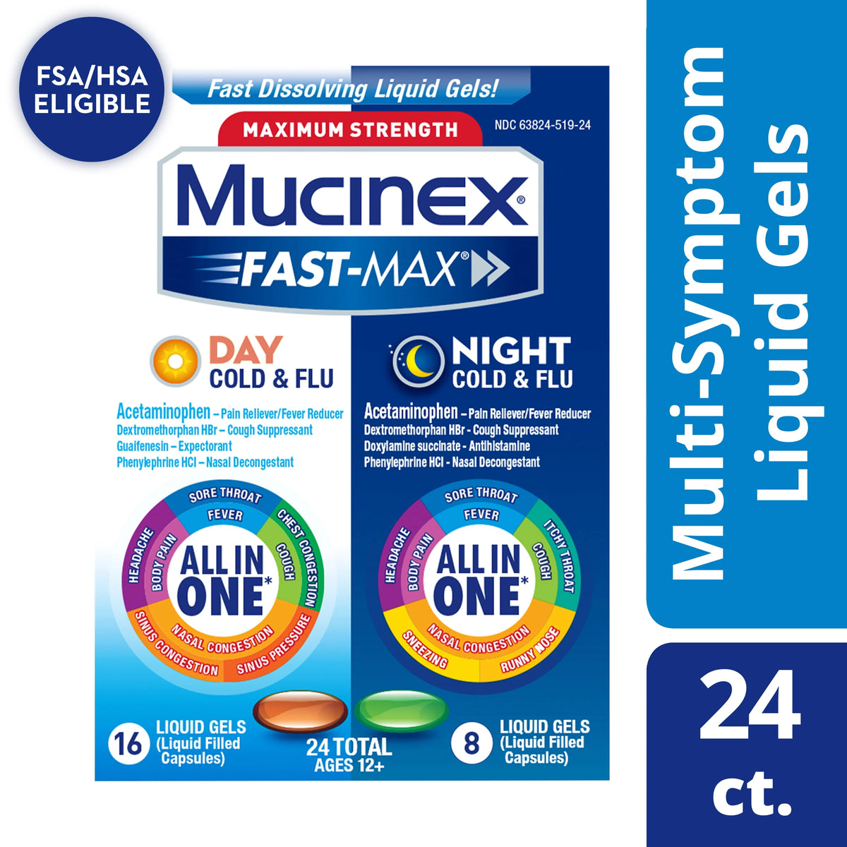 Cold and Flu Medicine Day & Night Combo Pack Liquid Gels A151416