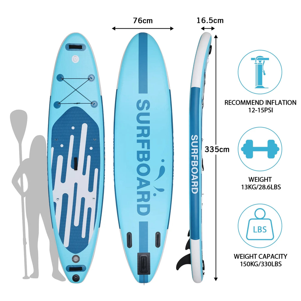 11 Ft Inflatable Stand Up Paddle Board and Sit-on Kayak Set B5524