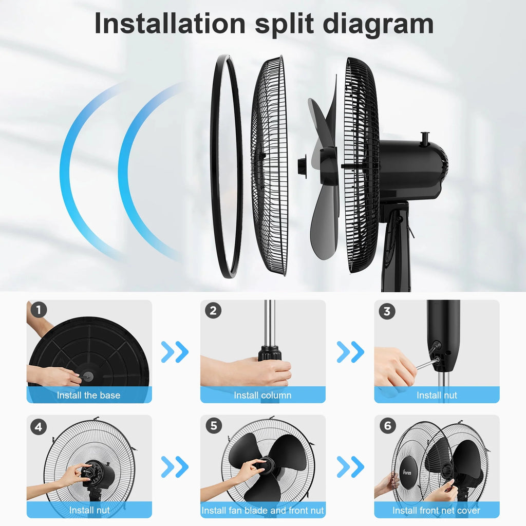 16'' Pedestal Oscillating Fan with Remote Control T214