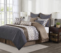10PC Geometric Comforter Set King Grey X134801