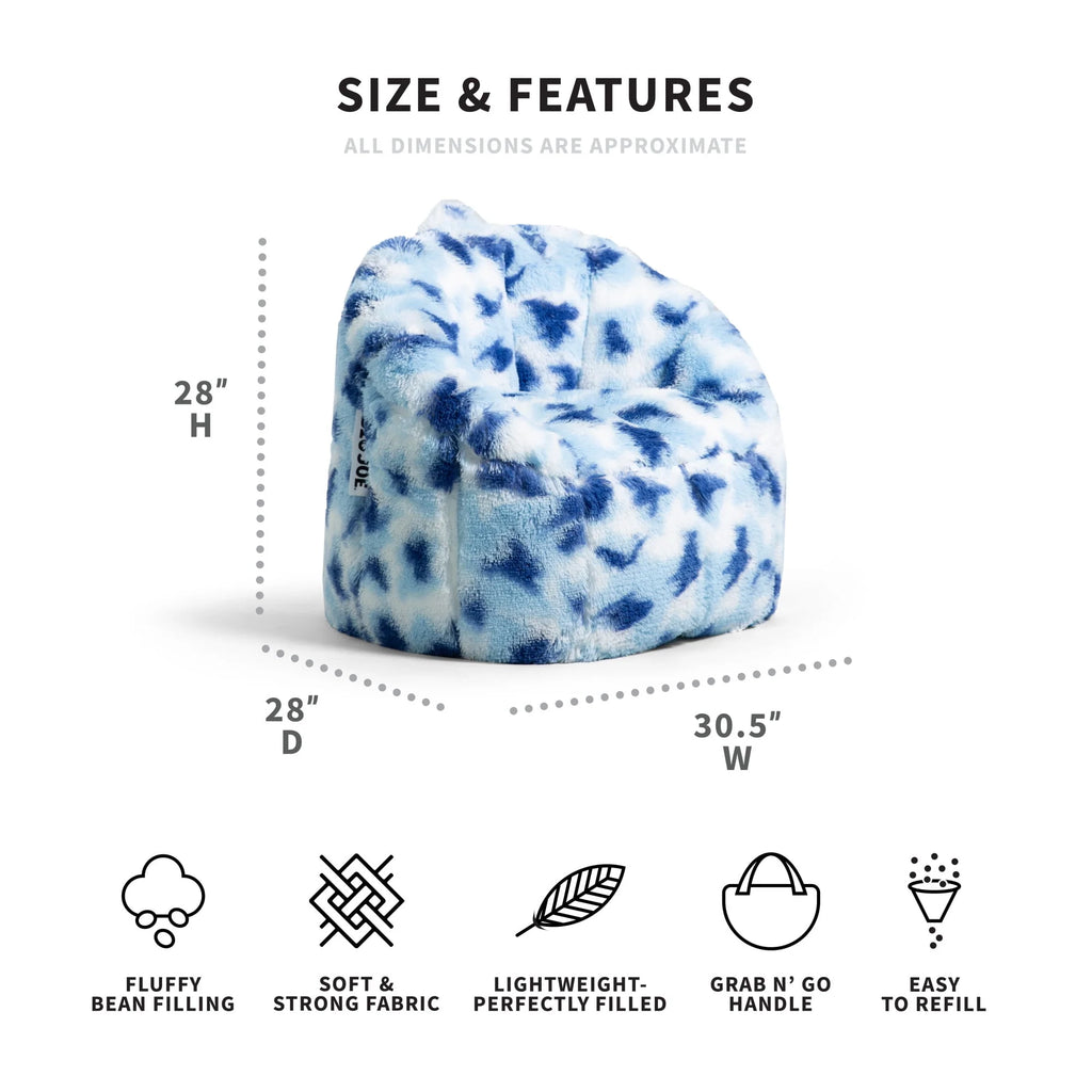 Leopard Print 2.5 feet Faux Fur Bean Bag Chair E4805