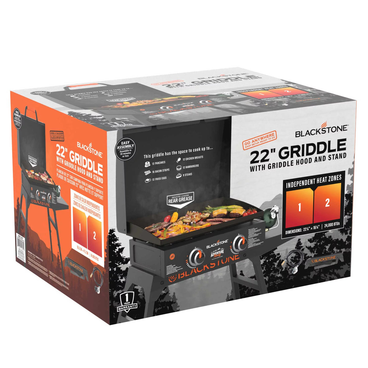 22 Propane Griddle with Stand and Adapter Hose D92390
