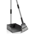 Durable Dog Poop Scoop Long Handle Tray and Rake Set U2178